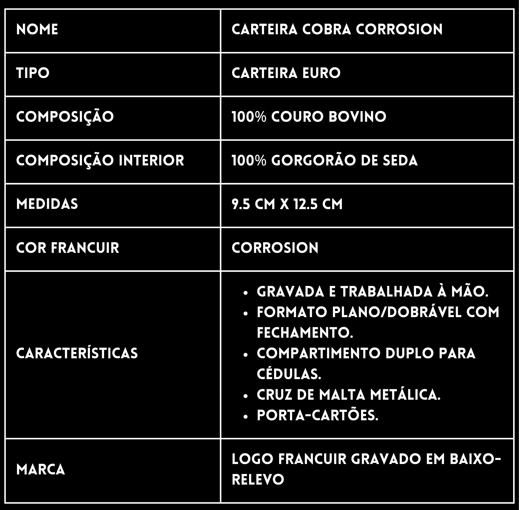 Carteira Cobra Corrosion Couro FRANCUIR